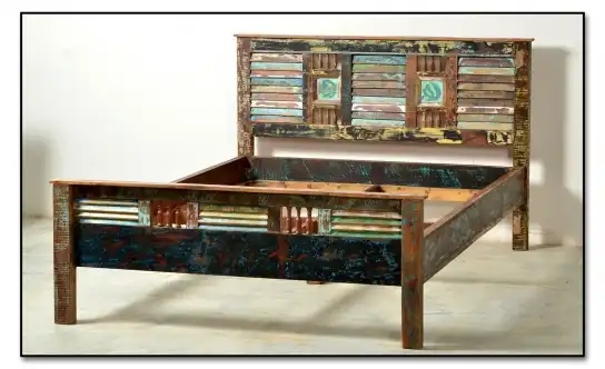 Reclaimed Wood Vintage Bed - popular handicrafts